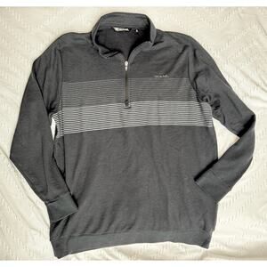 Travis Mathew XL black striped zipped pullover